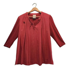 Anthropologie Dolan Blouse Top Women Small Left Coast Burnt Rust Orange Pullover